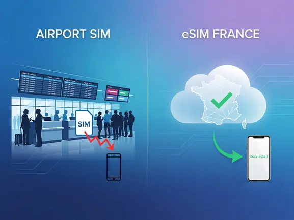 airport sim vs esim france - eSIMYat travel eSIM guide