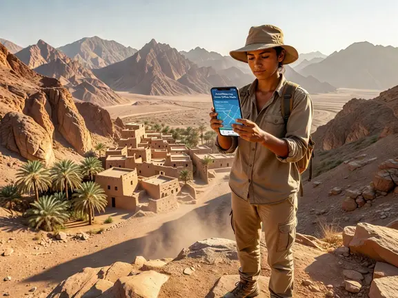 Traveler using eSIM to avoid roaming charges in Oman - eSIMYat guide
