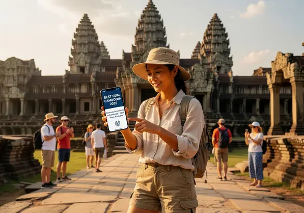 Best eSIM for Cambodia 2026 - eSIMYat travel eSIM guide for Angkor Wat and Phnom Penh