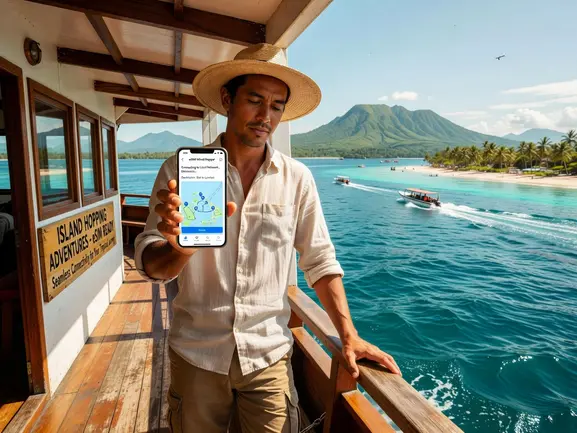 Traveler using eSIM for island hopping across tropical destinations — eSIMYat travel eSIM guide