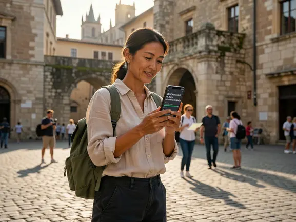 eSIM for two weeks travel guide — QR code activation on smartphone