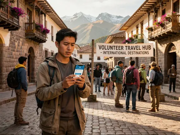 eSIM for volunteer travel - NGO worker activating eSIMYat plan in the field