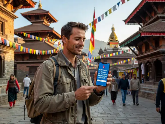 eSIM Nepal no passport registration - instant QR code activation for trekkers