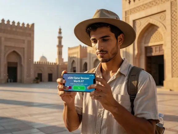 eSIM Qatar review worth it — traveler activating eSIMYat in Doha
