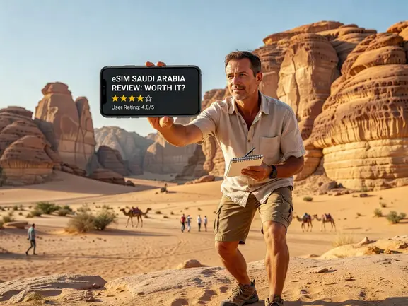 eSIMYat eSIM Saudi Arabia review setup guide on smartphone screen