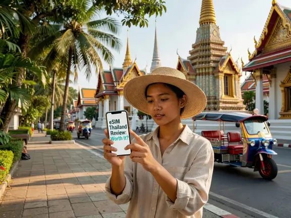 eSIM Thailand review — activating eSIMYat QR code for Thailand travel connectivity