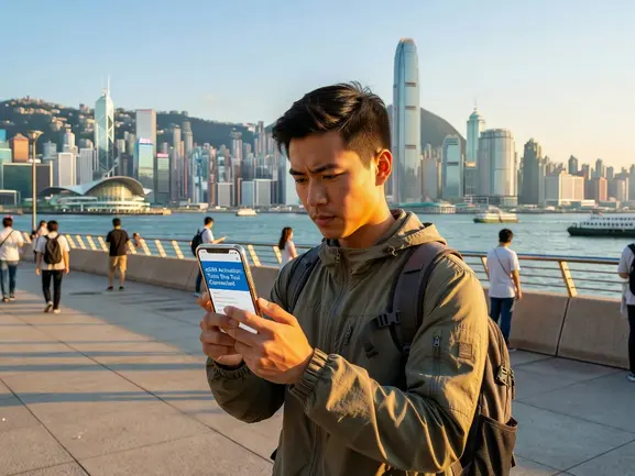 Tsim Sha Tsui waterfront at night — eSIMYat travel eSIM for Hong Kong tourists