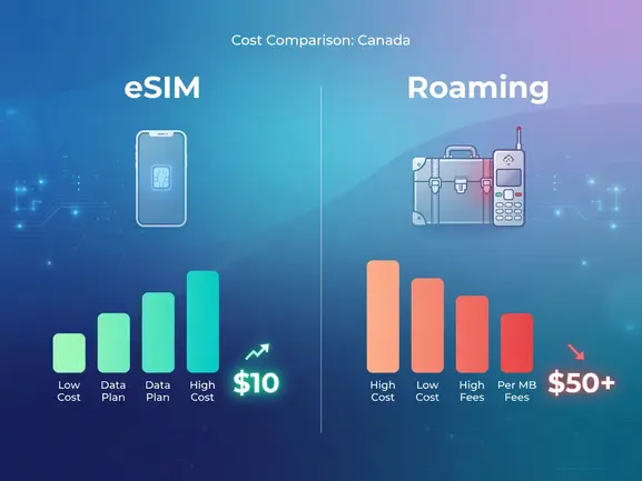 eSIM vs roaming Canada cost comparison — eSIMYat travel eSIM guide