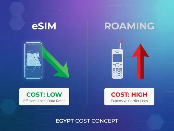 esim vs roaming egypt cost comparison chart — eSIMYat travel eSIM guide