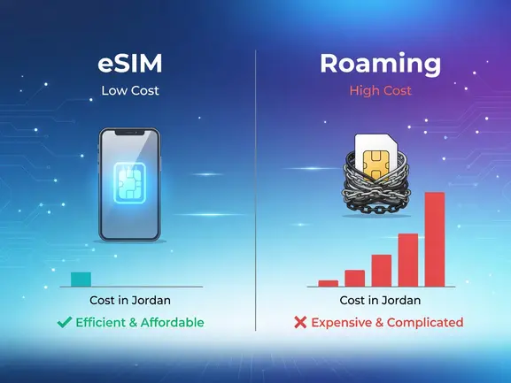 eSIM vs roaming Jordan cost comparison — eSIMYat travel eSIM guide for Jordan