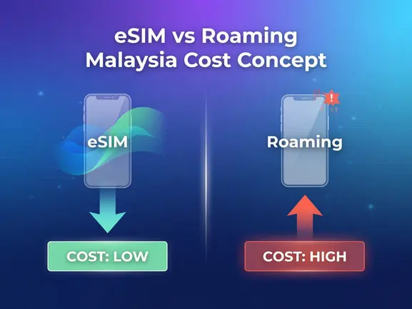 eSIM vs roaming Malaysia cost comparison chart - eSIMYat travel eSIM guide