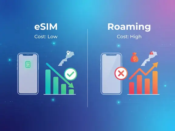 eSIM vs roaming Morocco cost comparison chart for travelers - eSIMYat