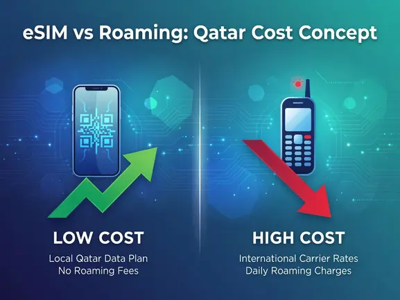 eSIM vs roaming Qatar cost comparison - eSIMYat travel eSIM guide