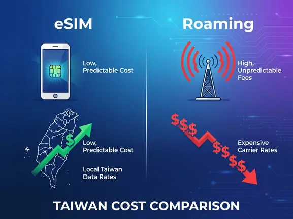 eSIM vs roaming Taiwan cost comparison - eSIMYat travel eSIM guide