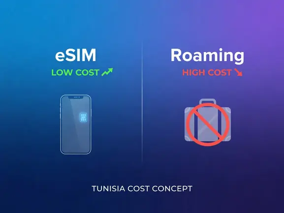 eSIM vs roaming cost comparison for Tunisia travel - eSIMYat guide