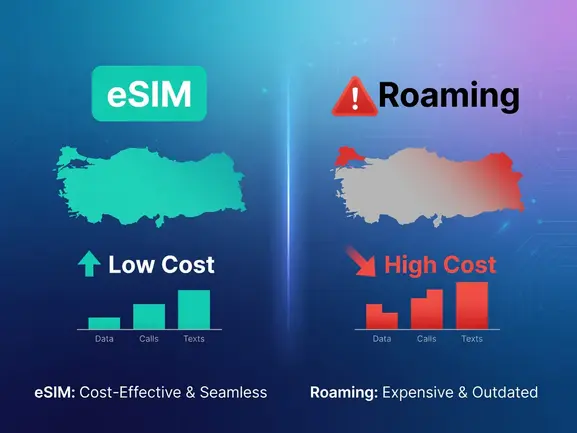 eSIM vs roaming Turkey cost comparison chart — eSIMYat travel eSIM guide