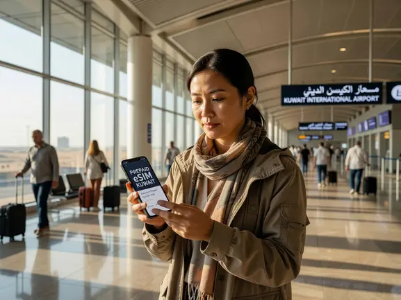 Prepaid eSIM for Kuwait — eSIMYat travel data plans with QR activation