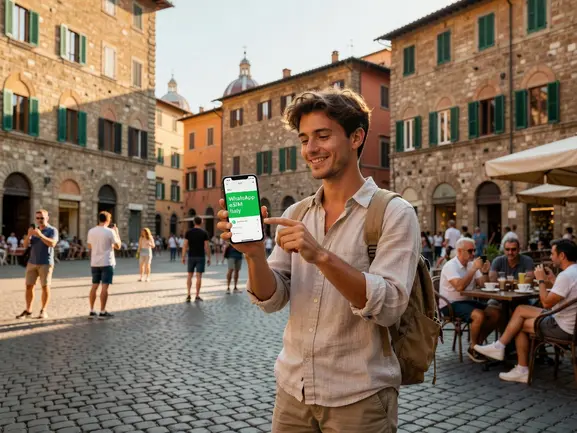 WhatsApp eSIM Italy setup - eSIMYat travel eSIM guide for Italy