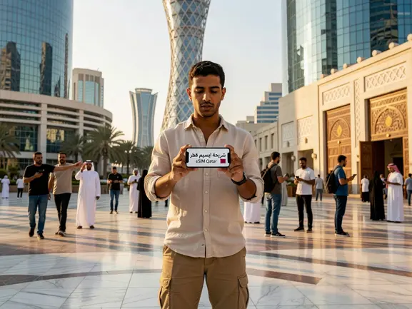شريحة eSIM قطر من eSIMYat - باقات إنترنت سياحية للدوحة